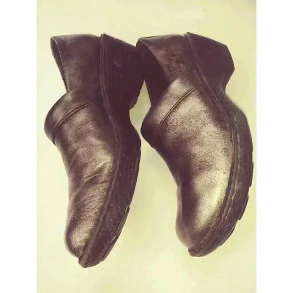 BOC Born Concept Peggy Womans US 8.5 Dark Gray  Leather Slip On Clogs Shoes - Picture 12 of 12